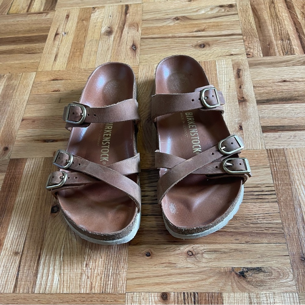 Birkenstock Franca Oiled Leather Tobacco Brown Size 37 - Picture 10 of 12